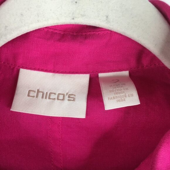 Chico's Women's Size 2 Linen Jacket Top - Picture 4 of 9